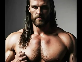 Handsome Viking warriors show off their muscles