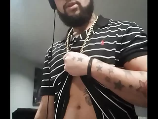 Watch a hot black amateur stroke his hard cock on webcam