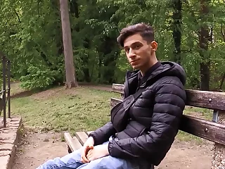 Young twink gets caught cheating, leads to a park encounter and oral sex for cash