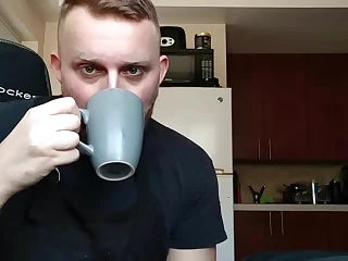 FPV male masturbation video featuring Wolfgang White in a kinky barista role play