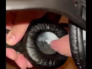Big cock solo play with headphones