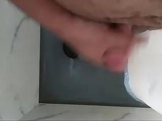 JR's brief relief in the restroom with a BBC solo session